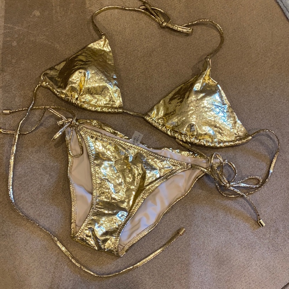 Victoria’s Secret Metallic Gold Bikini Set